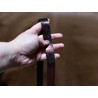 Bande lanière de cuir double croupon couleur bordeaux métallisé - Cuirenstock