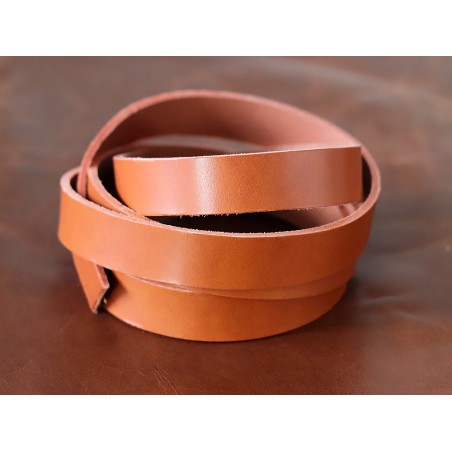 Bande de cuir tannage végétal marron camel - Cuir en Stock