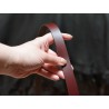 Bande lanière de cuir Bordeaux 
 - Croupon de vache - Cuir en Stock