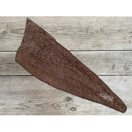 Cuir de poisson Perche du Nil - Brun tabac mat - Cuir en Stock