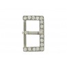 Boucle de ceinture rectangulaire à strass 25mm - Cuir en Stock