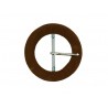 Boucle de ceinture ronde gainée en velours marron 30 mm - Cuir en Stock
