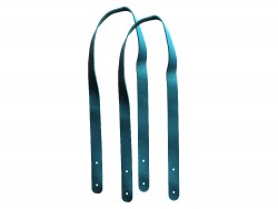 Paire de anses en cuir turquoise - prêtes à poser - maroquinerie - Cuir en Stock