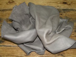 Chutes de cuir de vache - Gris cendre - Cuirenstock