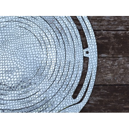 Le sac filet en cuir - Porte-bouteille - Grain serpent métallisé argent - Cuir en stock