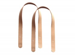 Paire de anses en cuir naturel - prêtes à poser - maroquinerie - Cuir en Stock
