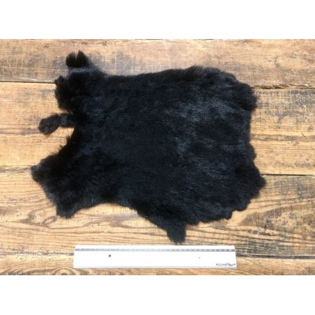 Peau de lapin - Noir - Cuir en Stock
