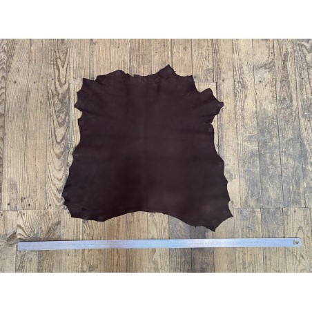 Peau de chèvre velours marron chocolat - maroquinerie - chaussure - Cuir en Stock