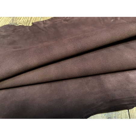 Peau de chèvre velours marron chocolat - maroquinerie - chaussure - Cuirenstock