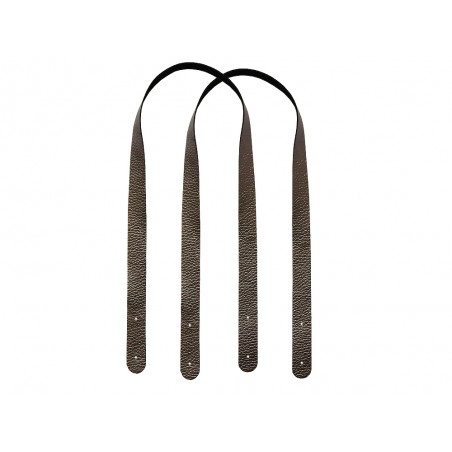 Paire de anses en cuir argent - prêtes à poser - maroquinerie - Cuir en stock