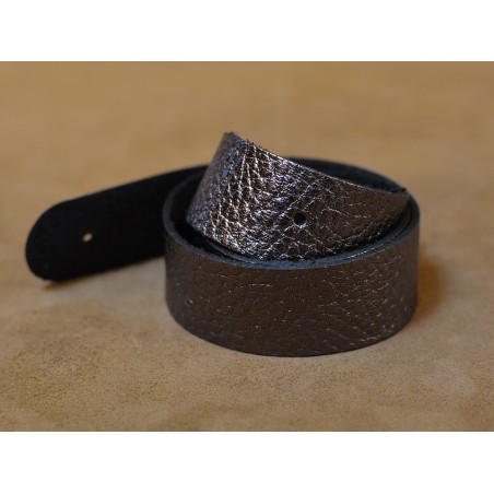 Paire de anses en cuir argent - prêtes à poser - maroquinerie - Cuir en stock