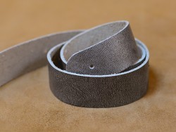 Paire de anses en cuir acier patiné - prêtes à poser - maroquinerie - Cuir en stock