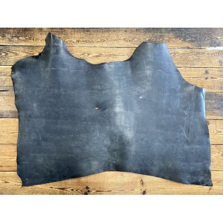Collet de vache tannage végétal gris anthracite - maroquinerie - cuir en stock