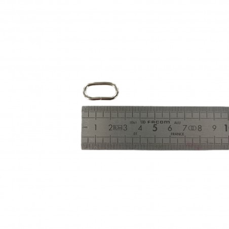 Passant rectangulaire nickelé - 20mm - anneau brisé - cuirenstock
