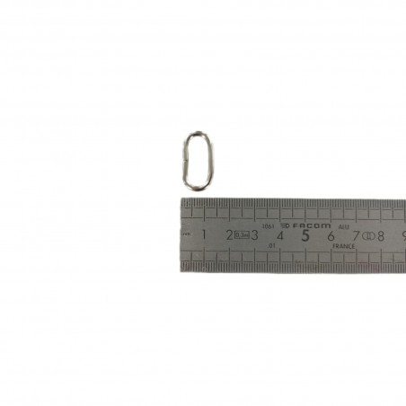 Passant rectangulaire nickelé - 20mm - anneau brisé - Cuir en Stock