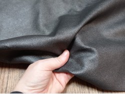 Peau de veau velours noir - pailleté argent - maroquinerie - Cuir en Stock