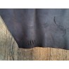 Grand morceau de cuir gras - vachette marron pullup - maroquinerie - Cuir en stock