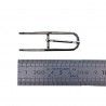 Boucle rectangulaire arrondie nickelé - 15 mm - ceinture - bouclerie - Cuir en stock