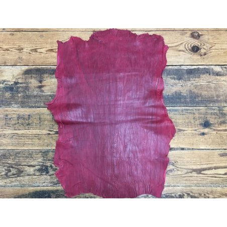 Peau de cuir de mouton effet plissé bordeaux