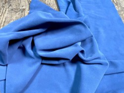 Peau de veau velours bleu jeans - Maroquinerie - Cuir en Stock