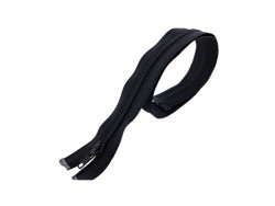 Fermeture Eclair® - noire- zip séparable - 64 cm - cuir en stock