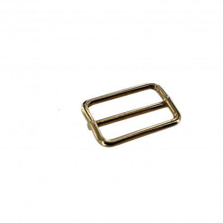 Petit passant rectangulaire de réglage-25 mm-Laiton- Cuir en Stock
