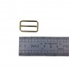 Petit passant rectangulaire réglable - 25 mm - laiton - cuir en stock