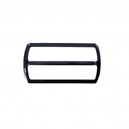 Grand passant rectangulaire coulissant réglable - 50 mm - noir brillant - maroquinerie - Cuir en stock