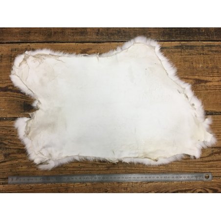 Peau de lapin - Blanc - Cuir en Stock