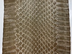 Peau de cuir de serpent véritable - serpent d'eau taupe - accessoire - Cuir en stock