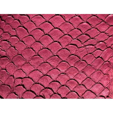 Cuir de poisson Tilapia prune mat maroquinerie bijoux accessoire Cuir en Stock