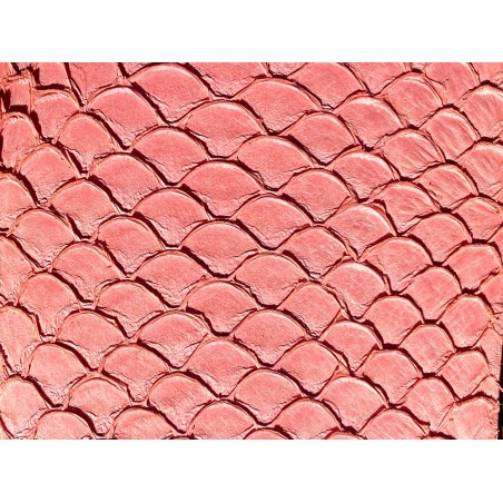 Cuir de poisson Tilapia rose mat maroquinerie bijoux accessoire Cuir en Stock