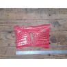 Cuir de crocodile véritable - rose saumon - maroquinerie bijoux - Cuir en stock