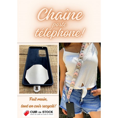 Kit tuto DIY en cuir - chaine pour téléphone - à monter soi-même - idée cadeau - Cuirenstock