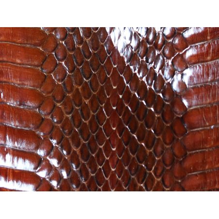 Peau de cuir de serpent - Marron - Cuir en Stock
