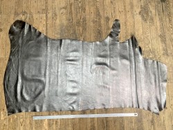 Demi peau de veau métallisé - PLATINE - Maroquinerie - Cuir en Stock