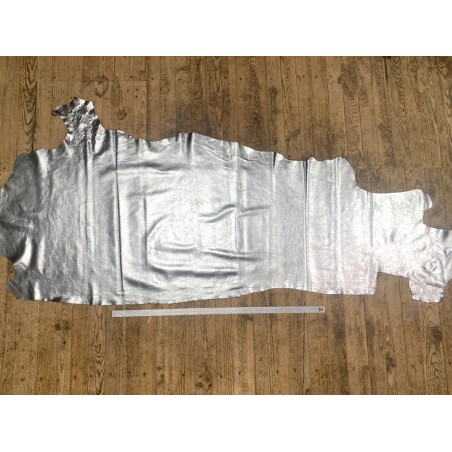 Demi peau de veau métallisé - SILVER - Maroquinerie - Cuir en Stock