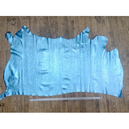 Demi peau de veau métallisé - BLEU CLAIR - Cuir en Stock
