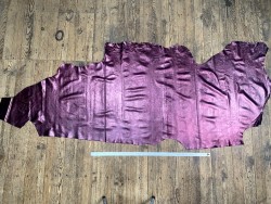 Demi peau de veau métallisé - BORDEAUX- Maroquinerie - Cuir en Stock