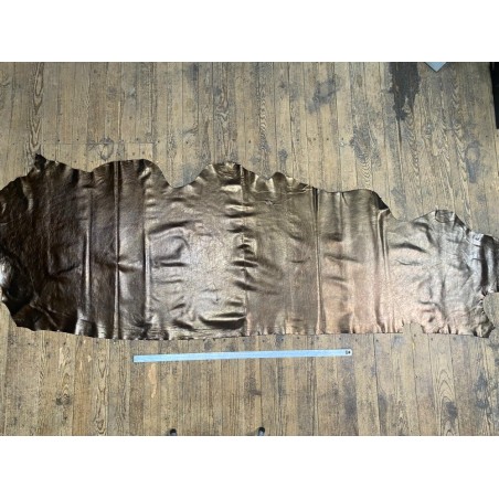 Demi peau de veau métallisé - BRONZE - Maroquinerie - Cuir en Stock