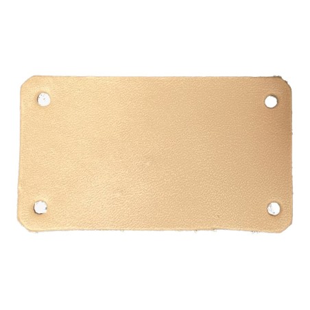 Etiquette de bagage en cuir naturel - Rectangulaire 7cm x 4cm - Cuir en Stock