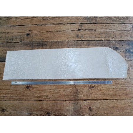 Bande collet végétale - crocodile - blanc crème - Cuir en stock