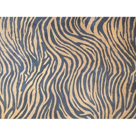 Demi-peau de veau velours zèbre - Camel - Cuir en Stock