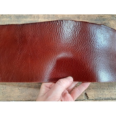 Morceau de collet tannage végétal - brun rouge - Cuirenstock