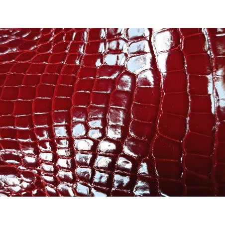 tête de crocodile - rouge carmin - bijoux - maroquinerie - cuir en stock