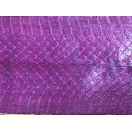 Peau de cuir de serpent cobra cirée - Aubergine - Cuir en Stock