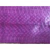 Peau de cuir de serpent cobra cirée - Aubergine - Cuir en Stock