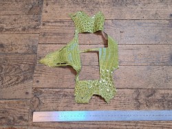 Tête de crocodile - vert pomme - bijoux - accessoires - cuir en stock