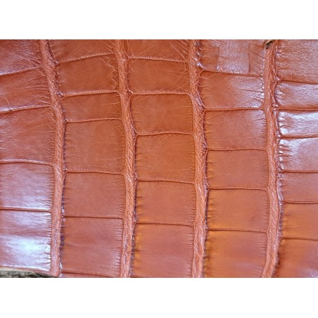 Peau de cuir de crocodile - brun caramel mat - maroquinerie - bijou - Cuir en Stock
