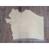 Grand morceau de cuir de taurillon - gros grain - couleur jaune pastel - Cuir en stock